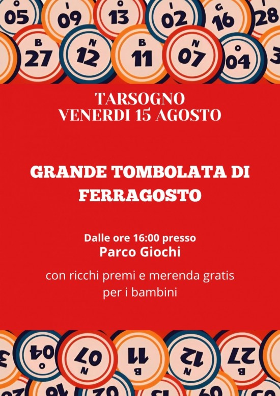 TOMBOLATA DI FERRAGOSTO