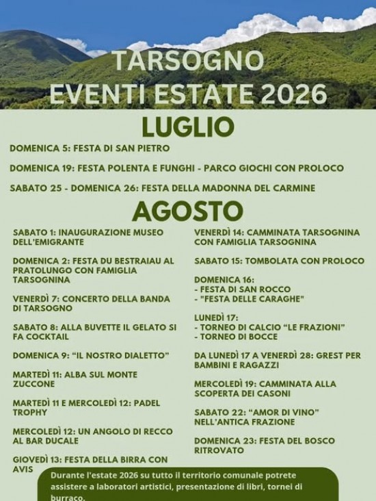 Eventi Estivi 2026