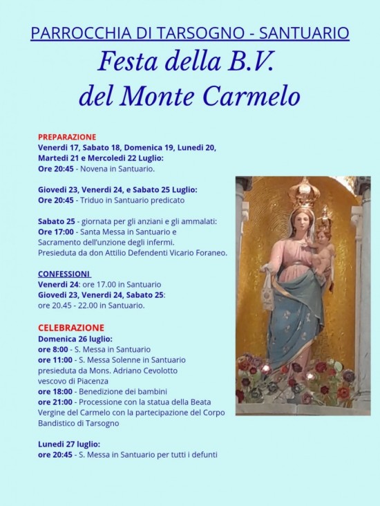 Celebrazione Madonna del Carmelo